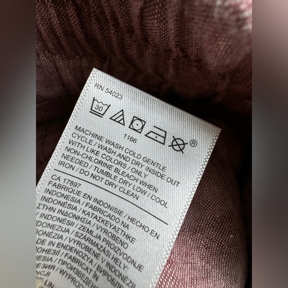 Athleta Size 8 Cabo Linen Wide Leg High Waisted Pants Plus Tawny Rose Pink - Picture 12 of 13